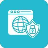 Internet Security Glyph Round Corner Background Icon vector