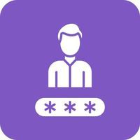 User Login Glyph Round Corner Background Icon vector