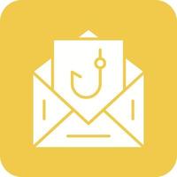 Email Phishing Glyph Round Corner Background Icon vector