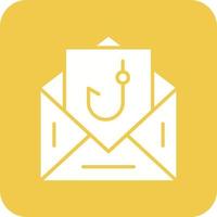 Email Phishing Glyph Round Corner Background Icon vector