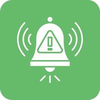 Warning Alarm Glyph Round Corner Background Icon vector