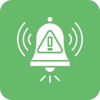 Warning Alarm Glyph Round Corner Background Icon vector