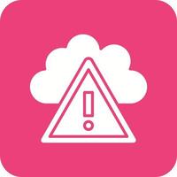 Cloud Alert Glyph Round Corner Background Icon vector