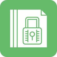 Document Locked Glyph Round Corner Background Icon vector
