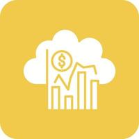 Cloud Statistics Glyph Round Corner Background Icon vector