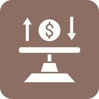 Balance Glyph Round Corner Background Icon vector