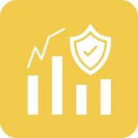 Secure Statistics Glyph Round Corner Background Icon vector