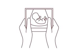 Future mother hold scan of embryo vector