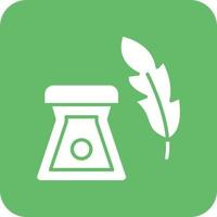 Feather Ink Glyph Round Corner Background Icon vector