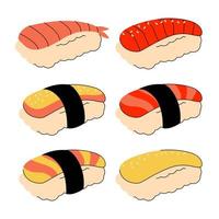 bright vector illustration of Asian food. Japanese menu, Asian dishes for menus and restaurants.