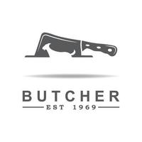 butcher logo vector with slogan template