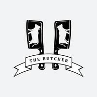 butcher logo vector with slogan template