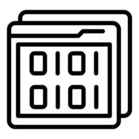 Big data files icon, outline style vector