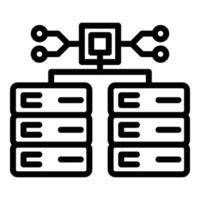 Data storage icon, outline style vector