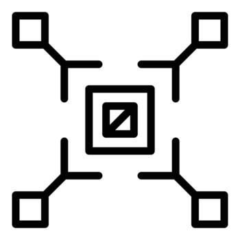 icono del sistema de datos grandes, estilo de esquema vector