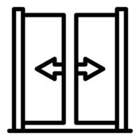 icono de puerta de señal, estilo de esquema vector