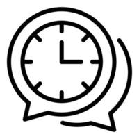 Rush job chat time icon, outline style vector