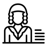 Court judge icon, outline style vector