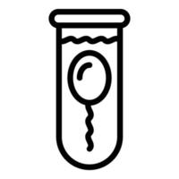 Sperm in test tube icon, outline style vector