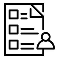 Authority checklist icon, outline style vector