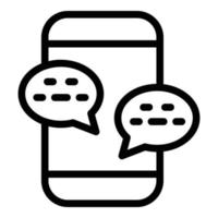 Phone chat icon, outline style vector