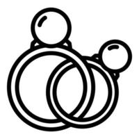 Rings icon, outline style vector