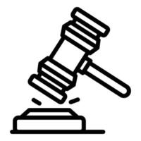 Judge hammer icon, outline style vector