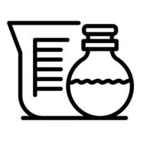 Chemical flask icon, outline style vector