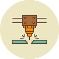 Laser Cutting Machine Creative Icon Design vector
