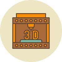 diseño de icono creativo de impresión 3d vector