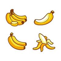 Banana Flat Design Fruit Icon. Banana icon set. Vector. vector