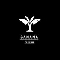 Flat Style Tree Banana Logo Design. vector