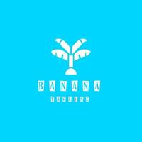 Flat Style Tree Banana Logo Design. vector