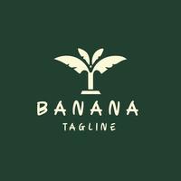 Flat Style Tree Banana Logo Design. vector