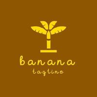 Flat Style Tree Banana Logo Design. vector