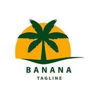 Flat Style Tree Banana Logo Design. vector