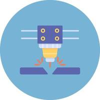 Laser Cutting Machine Creative Icon Design vector