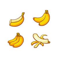 icono de fruta de diseño plano de plátano. conjunto de iconos de plátano. vector. vector