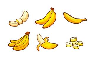 Banana Flat Design Fruit Icon. Banana icon set. Vector. vector