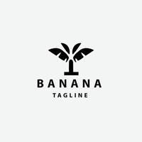 Flat Style Tree Banana Logo Design. vector