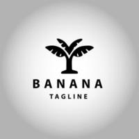 Flat Style Tree Banana Logo Design. vector