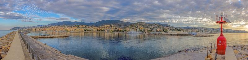 Panorama over the harbour of the Italian city of San Remo photo
