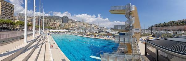 Panoramic view of the swimming pool in the port of Monaco photo