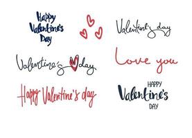 Happy Valentines Day greeting lettering with rainbow-colored heart in the back vector