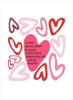 Happy Valentines Day greeting lettering with rainbow-colored heart in the back vector