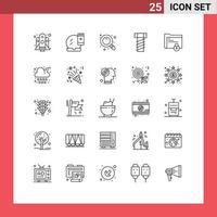 25 Thematic Vector Lines and Editable Symbols of safe folder gdpr search folder screw Editable Vector Design Elements