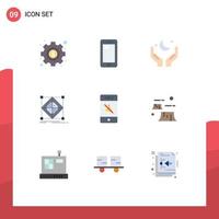 Set of 9 Modern UI Icons Symbols Signs for preparation grid pray cluster eid Editable Vector Design Elements