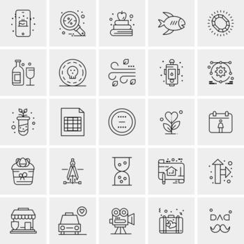 25 iconos de negocios universales vector ilustración de icono creativo para usar en proyectos relacionados con la web y dispositivos móviles