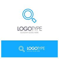 General Magnifier Magnify Search Blue outLine Logo with place for tagline vector