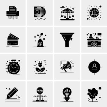 16 iconos de negocios universales vector ilustración de icono creativo para usar en proyectos relacionados con la web y dispositivos móviles